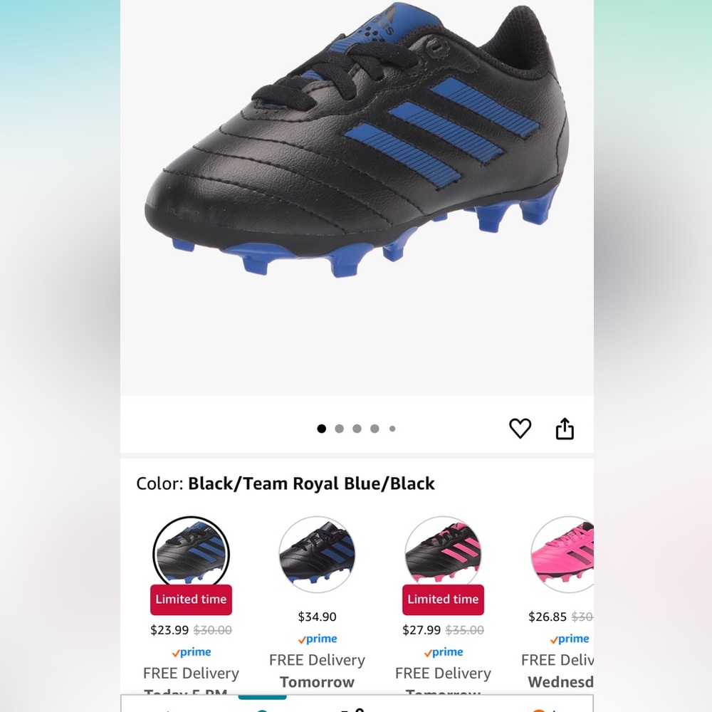 Adidas Black with Blue Stripes Soccer Cleats